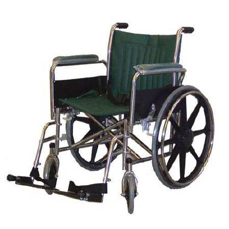 Newmatic Medical MRI Non-Magnetic Wheelchair Full Length Arm Padded Arm Style Mag Wheel Forest Green 24 Inch Seat Width 350 lbs. Weight Capacity - WC24