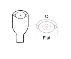 Nu-Flex - Ostomy Pouch 1-1/8 to 2 Inch Stoma Drainable Oval B, Convex, Trim to Fit - 7544-C