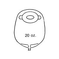Nu-Hope Laboratories Nu-Flex Urostomy Pouch 3-1/4 X 4-5/8 OD X 9 L X 5-3/4 W Inch 1-1/8 to 2 Inch Stoma Oval B, Deep Convex,Trim To Fit - 8944-DC