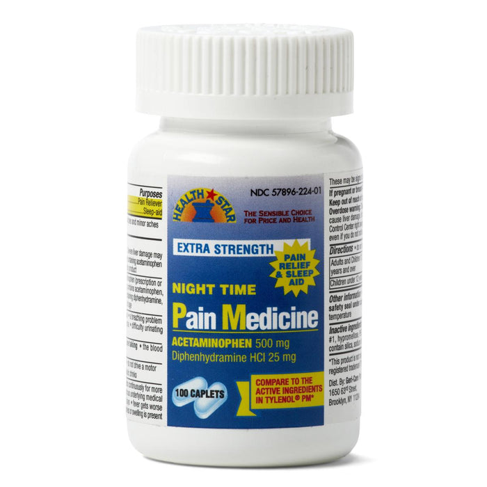 Geri-Care Acetaminophen PM Extra-Strength Caplets 500 mg Strength 100 per Bottle