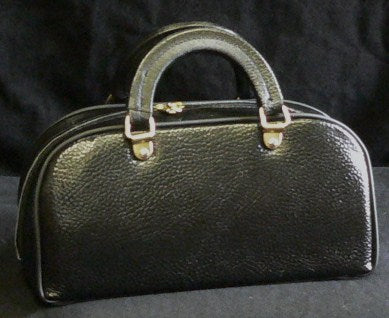 Professional Case - Doctor Bag Black Leather 11.5 X 4.5 X 5.5 Inch - Z15212