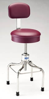 Pedigo Products Lab Stool Backrest Spin Lift Screw Adjustment Without Casters Black - P-1039-SS-BLK