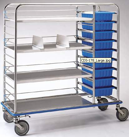 Pedigo Products Supply Cart Stainless Steel 26.125 X 66.625 X 69 Inch - CDS-178-C