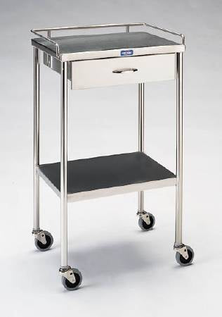 Pedigo Products - Utility Table 16 X 20 X 34 Inch Stainless Steel 1-1/2 Inch Top Dimensions 3 Sided Top Rail 1 Drawer 1 Shelf - SG-80-B-SS