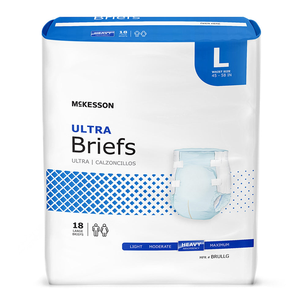 McKesson Adult Incontinent Brief Ultra Tab Closure Disposable Heavy Absorbency Large