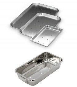 Polar Ware PMP Series Instrument Tray High Sided Perforated Stainless Steel 10 X 6-1/2 X 2 Inch - 1002HPT