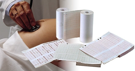 Precision Charts Corometrics Recording Paper Chemical / Thermal 140 mm X 142 Foot Roll Red Grid - B4483AAO