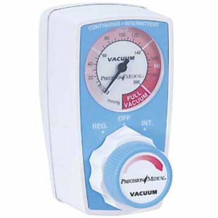 Precision Medical Precision Medical Vacuum Regulator Continuous / Intermittent 0 - 200 mmHg Tubing Nipple Chemetron Adapter - PM3305