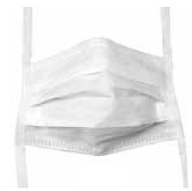 Sensitive Skin - Surgical Mask Anti-fog Foam Pleated Tie Closure One Size Fits Most White NonSterile ASTM Level 1 Adult - 15216