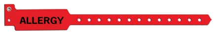 Sentry Superband Alert Bands - Identification Wristband Alert Band Permanent Snap Allergy - 5075-16-PDM