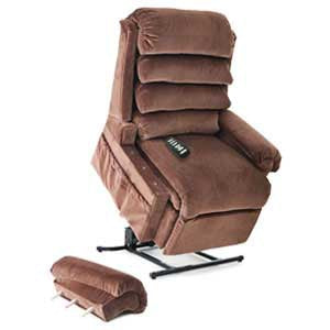 Speciality Collection Lounger - Lift Chair Pillow Back with Transfer Arms Brown Without Casters - Pride Health Care - LL570T