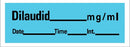 Precision Dynamics Barkley Pre-Printed Label Anesthesia Label Dilaudid Mg/Ml Date Time Int Blue 1-1/2 X 1/2 Inch - AN-200