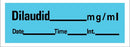 Barkley - Drug Label Anesthesia Label Tape Dilaudid 0.5 mg/mL Date_Time_Int Blue 1/2 X 1-1/2 Inch - AN-200