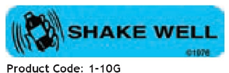 Precision Dynamics Barkley Pre-Printed Label Auxiliary Label Shake Well Blue 3/8 X 1-9/16 Inch - 1-10G