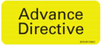 Precision Dynamics Pre-Printed Label Instructional Label Advance Directive Fluorescent Chartreuse 1 X 2-1/4 Inch - V04FC0092