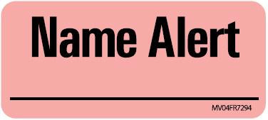 Precision Dynamics MedVision Pre-Printed Label Advisory Label Name Alert Fluorescent Red 1 X 2-1/4 Inch - V04FR7294