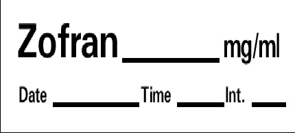 Precision Dynamics Barkley Pre-Printed Label Anesthesia Label Zofran Mg/Ml Date Time Int White 1-1/2 X 1/2 Inch - LAN-58