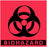 Precision Dynamics Barkley Pre-Printed Label Warning Label Biohazard Fluorescent Red 5 X 5 Inch - BH-55