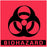 Barkley - Pre-Printed Label Warning Label Fluorescent Red Paper Biohazard / Symbol Black Biohazard 5 X 5 Inch - BH-55