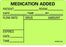 Barkley - Pre-Printed Label Anesthesia Label Green Paper Medication Added Black Medication Instruction 2 X 2-15/16 Inch - MV08FC7391