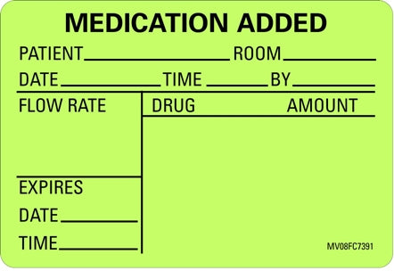 Precision Dynamics Barkley Pre-Printed Label Anesthesia Label Medication Added Fluorescent Chartreuse 2 X 2-15/16 Inch - V08FC7391