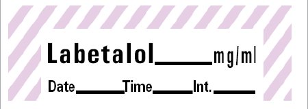Barkley - Drug Label Anesthesia Label Tape Labetalol mg/mL Date_Time_Int Violet / White 1/2 X 1-1/2 Inch - ANS-117