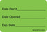 Precision Dynamics Barkley Pre-Printed / Write On Label Communication Fill In Date Rec'D Date Opened Exp Date Fluorescent Green 1 X 1-7/16 Inch - V03FG1003