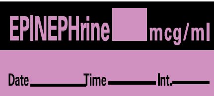 Barkley - Drug Label Anesthesia Label EPINEPHrine mcg/mL date_time_int_ Violet 1/2 X 1-1/2 Inch - LAN-6
