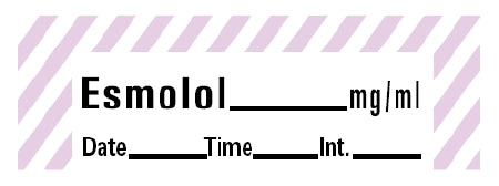 Precision Dynamics Barkley Pre-Printed Label Anesthesia Label Esmolol Mg/Ml Date Time Int Purple / White 1-1/2 X 1/2 Inch - ANS-20