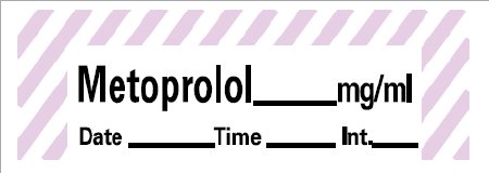 Barkley - Drug Label Anesthesia Label Tape Metoprolo_mg/mL Date_Time_Int_ Violet / White 1/2 X 1-1/2 Inch - ANS-49