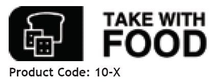 Barkley - Pre-Printed Label Auxiliary Label White Take With Food Black Safety and Instructional 3/8 X 1-9/16 Inch - 10-X