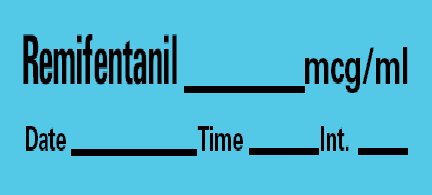 Barkley - Drug Label Anesthesia Label Remifentanil_mcg/mL Date_Time_Int Blue 1/2 X 1-1/2 Inch - LAN-38