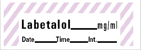 Precision Dynamics Barkley Pre-Printed Label Anesthesia Label Labetalol Mg/Ml Date Time Int Violet / White 1-1/2 X 1/2 Inch - LANS-117