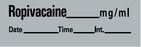 Precision Dynamics Barkley Pre-Printed Label Anesthesia Label Ropivacaine Mg/Ml Date Time Int Gray 1-1/2 X 1/2 Inch - AN-32