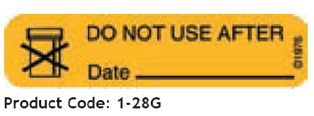 Precision Dynamics Barkley Pre-Printed Label Auxiliary Label Do Not Use After Date Orange 3/8 X 1-9/16 Inch - 1-28G