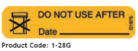 Barkley - Pre-Printed Label Auxiliary Label Orange Do Not Use After Date Black Safety and Instructional 3/8 X 1-9/16 Inch - 1-28G