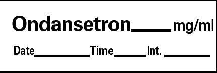Precision Dynamics Barkley Pre-Printed Label Anesthesia Label Ondansetron Mg/Ml Date Time Int White 1-1/2 X 1/2 Inch - AN-55