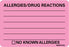 Barkley - Pre-Printed Label Allergy Alert Pink Allergies/Drug Reactions Black Alert Label 2 X 2-15/16 Inch - MV08FP8165