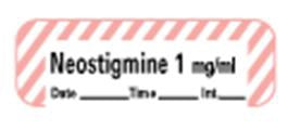 Precision Dynamics Pre-Printed Label Anesthesia Label Neostigmine 1 mg/ml Red / White 1-1/2 X 1/2 Inch - LANS-15D1