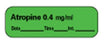 Precision Dynamics Pre-Printed Label Anesthesia Label Atropine 0.4 mg/ml Green 1-1/2 X 1/2 Inch - LAN-1D04