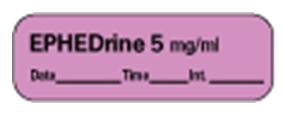 Precision Dynamics Pre-Printed Label Anesthesia Label Ephedrine 5 mg/ml Violet 1-1/2 X 1/2 Inch - LAN-5D5