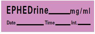 Precision Dynamics Pre-Printed Label Anesthesia Label Ephedrine Violet 1-1/2 X 1 Inch - LAN-5