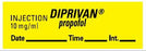Precision Dynamics Pre-Printed Label Anesthesia Label Diprivan Propofol Yellow 1-1/2 X 1 Inch - LAN-155