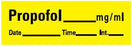 Precision Dynamics Pre-Printed Label Anesthesia Label Propofol Yellow 1-1/2 X 1 Inch - LAN-27