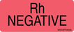 Precision Dynamics MedVision Pre-Printed Label Laboratory Use R.H. Negative Fluorescent Red 1 X 2-1/4 Inch - V04FR4646