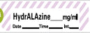 Precision Dynamics Pre-Printed Label Anesthesia Label Hydralazine mg/ml Violet / White 1-1/2 X 1 Inch - ANS-118