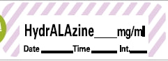 Precision Dynamics Pre-Printed Label Anesthesia Label Hydralazine mg/ml Violet / White 1-1/2 X 1 Inch - ANS-118