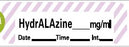 Precision Dynamics - Drug Label Anesthesia Label Tape HydrALAzine_mg/mL Date_Time_Int Violet / White 1/2 X 1-1/2 Inch - ANS-118