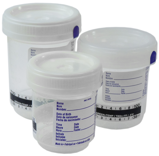 Specimen Container with Temperature Strip