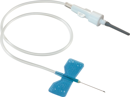Kawasumi Laboratories Winged Blood Collection With Luer, 23gx3/4", 12" Tube - Light Blue